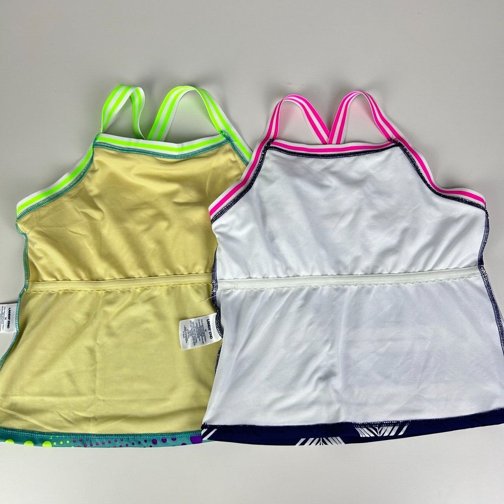 Set of 2 Lands' End Multicolor Printed Pullover Beach Tankini Kids Size 12 & 14 - Picture 8 of 12